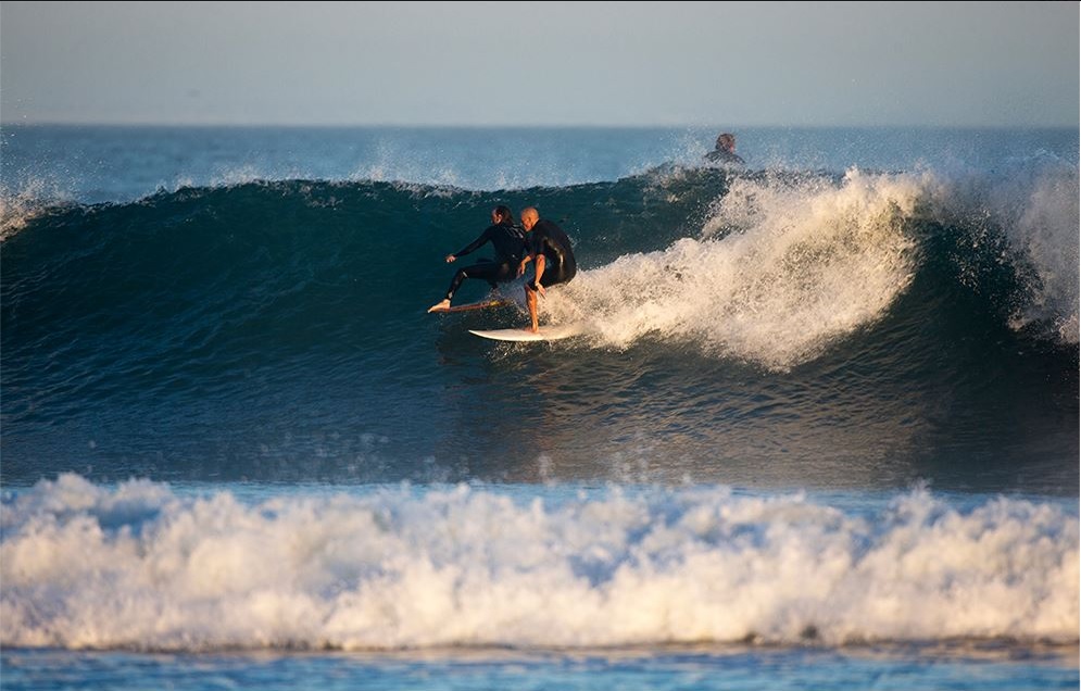 Kelly Slater getting burned at Malibu during Hurricane Marie